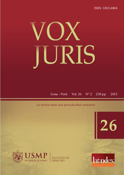					View Vol. 26 No. 2 (2013): VOX JURIS 26
				